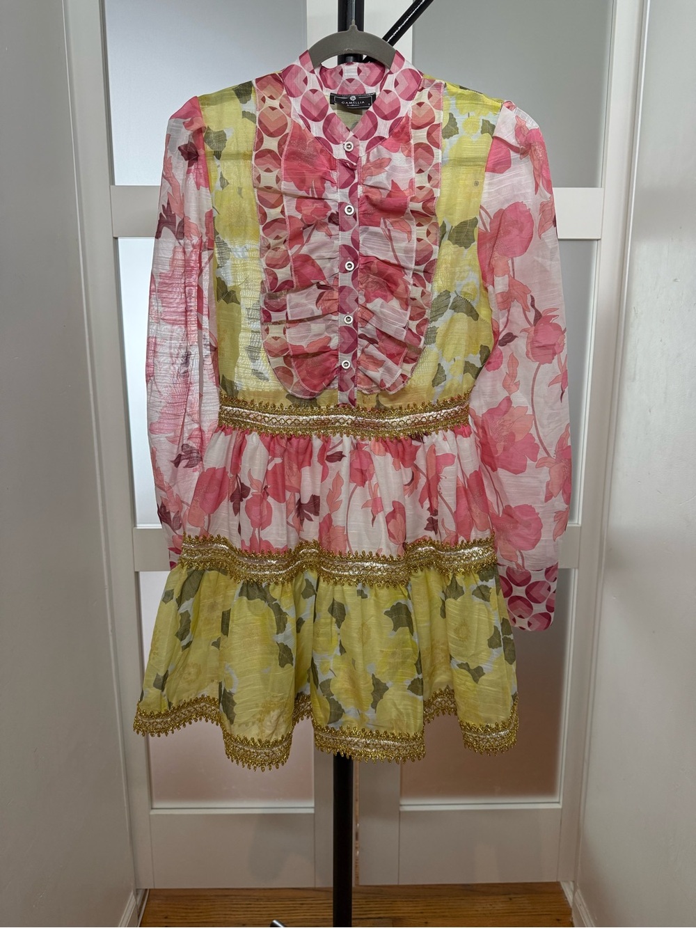 CAMELLIA by affection Floral Ruffle Mini Dress, Size Small. - Picture 7 of 15